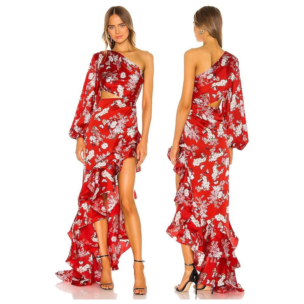 Bronx and Banco Tokio Maxi Dress Ruffle Party Prom Formal Wedding Guest Preppy M